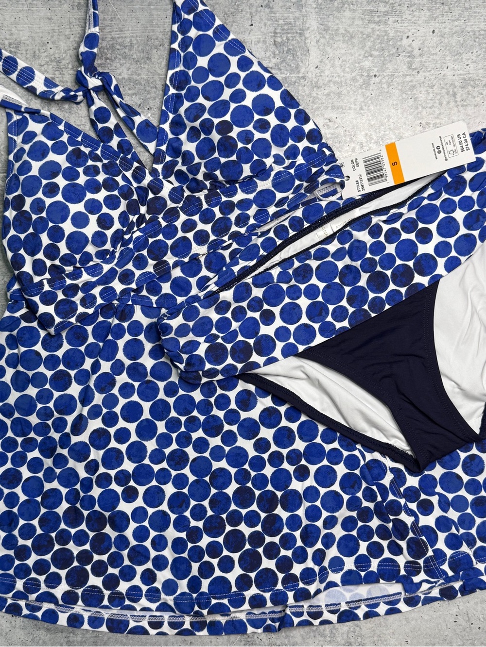 Anne Cole Denim Dot Bikini 3 Piece Set